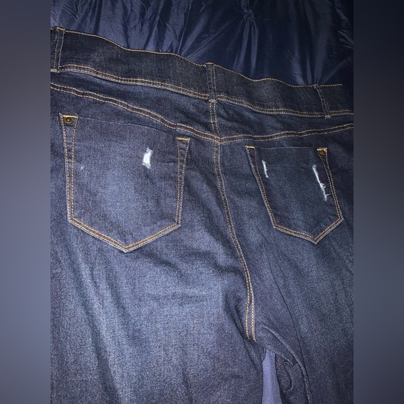 Just Be Women's Skinny Jeans - Dark Blue - Picture 3 of 9